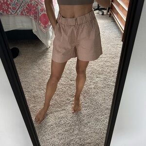 Everlane Brown Checkered Women Shorts